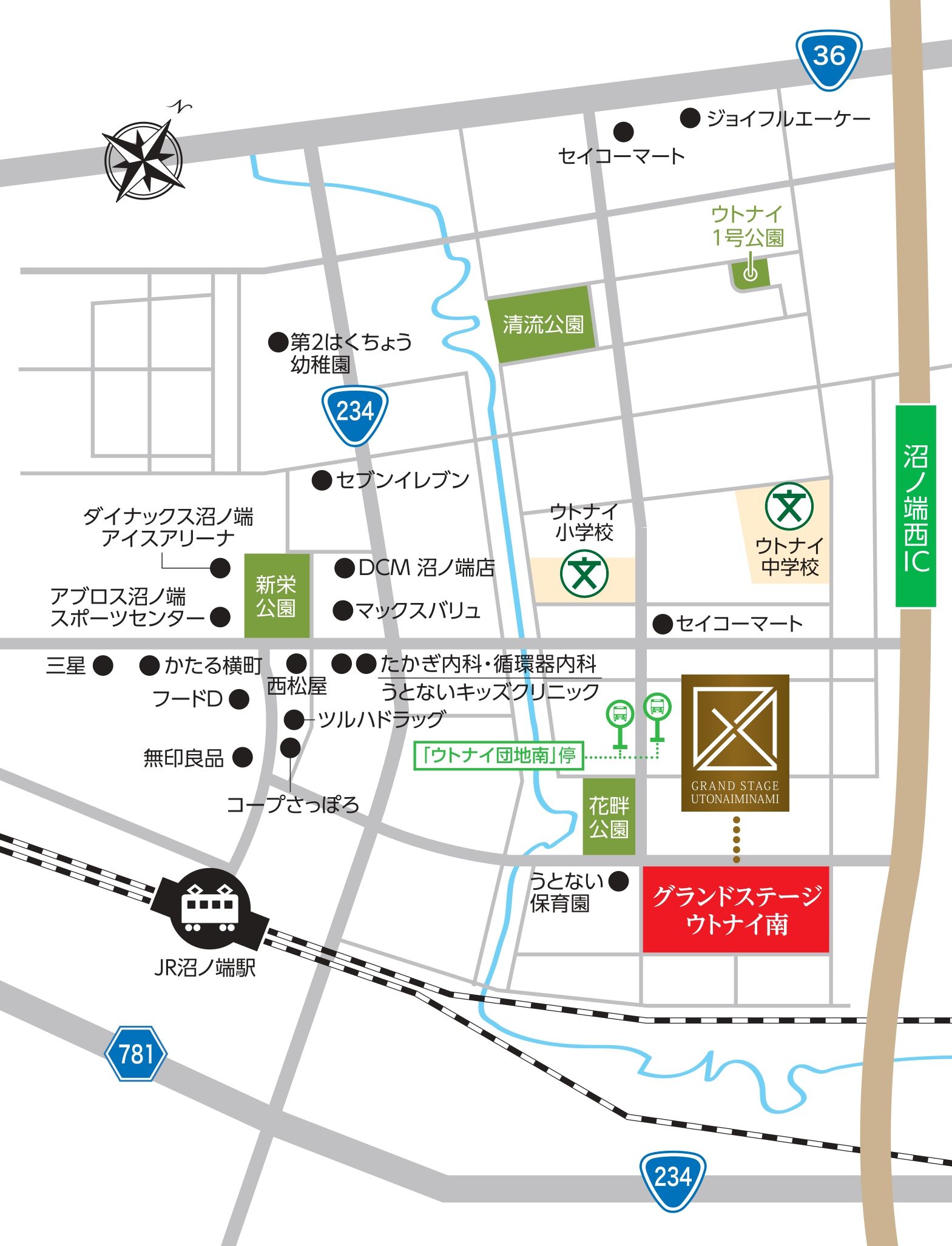 近隣施設のマップ